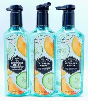 3 BATH & BODY WORKS CUCUMBER MELON GENTLE GEL HAND SOAP 8 oz NEW!