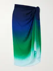 [Lido] Lido - Dégradé Silk-chiffon Pareo - Blue - Beachwear One Size Beachwear One Size Blue