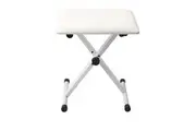 Maestro Height Adjustable Padded Piano Keyboard Bench WHITE