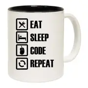 Eat Sleep Code Repeat Web Designer Computer Programmer Mug Cup