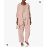 LE BOS Women's Sequin Top Pant Set Formal Wedding Size 16 NWT