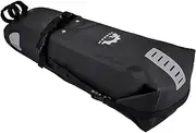 Bike dle Bag 10L Adjustable Bike Seat Bag Bike Packing Gear with Roll-Top Closure Bikepacking Bags for Mountain Road Bikes Black PVC