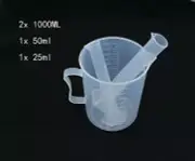 Darkroom Measuring Cup Beaker Cylinder Film Negative Developing 1L 25ml 50ml