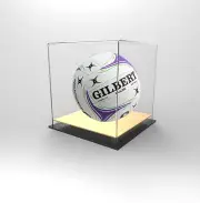 Netball Deluxe Display Case Acrylic Perspex - Autographed Netballs - GOLD