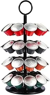 Rotatable Coffee Pod Rack - 40 Capsule Storage Organizer for Nespresso-Style Pods, Universal Counter-Mounted Coffee Station with Anti-Slip Base, Space-Saving Design for Home & Office