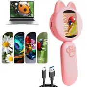 Mini Portable Digital Microscope for Kids with 8 LED Lights-Pink