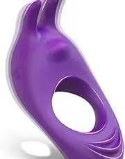 Vibrating Cock Ring with Rabbit Design, Rechargeable Ring Vibrator with 9 Vibration Modes , TIVINO Silicone Male Sex Toy for Man and Couple Play