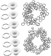 FRCOLOR 100pcs Fabric Eyelets Grommet Kit Durable Eyelets for Clothing Crafts Repair Work Easy to Use Multi Purpose Grommets for Various Materials