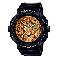 在飛比找Yahoo奇摩購物中心優惠-CASIO 卡西歐 BABY-G 個性鉚釘雙顯手錶-黑x金_