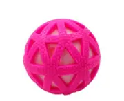 2PCS Creative Pet Toy Grid Glow Ball Vocal Ball 7.5cm Bite Resistant Natural Rubber Toy Suitable for Puppy Kitten-Red