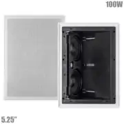 100W 2-Way 5.25" In Wall Ceiling Angled Audio Speaker Loudspeaker Home Theater