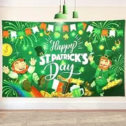 Bigqin St Patrick's Day Decorations Banner St Patrick's Day Banner Irish Day Backdrop Bunting Happy St Patrick's Day Tapestries Irish Day Background Cloth for St Patricks Party (180 * 110cm)