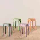 Round Stool Dining Table Stool Save Space Practical Stackable Stool for