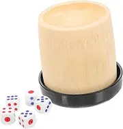 Abaodam Bamboo Dice Cup Set Lid Dice Game Accessory Ktv Dice Holders Game Dice Cups Dice Shaking Cups for Parties