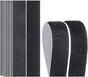 12PCS Hook and Loop Tape - Double Sided Velcro Strips - Self Adhesive Sticky Tape - Strong Reusable Mounting Fasteners - Heavy Duty for Wall Hanging and Organizing (Black)