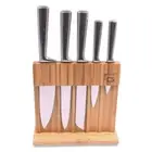 Soest 7pcs Knife Block Set Bamboo Holder Cutting Board Stainless Steel Knives
