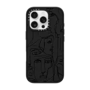iPhone 16 Pro Impact Case FACE MOSAIC SKETCH 1 CLEAR CASE IPHONE, ABSTRACT MINIMAL PEOPLE ILLUSTRATION By Ebi Emporium