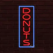 NEW "DONUTS" w/BORDER VERTICAL 30x12 INCH LED FLEX WINDOW/WALL INDOOR SIGN 31542