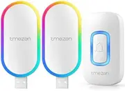 TMEZON Waterproof Wireless Doorbell Chime for Home,Wireless Doorbell with USB Plugin Receivers,RGB Indicator Doorbell,60 Tunes,5 Volume, 300M Range Transmission