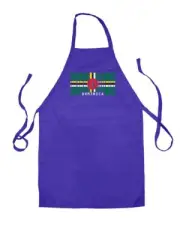 Dominica Barcode Style Flag - Unisex Kids Apron - Roseau Caribbean Island
