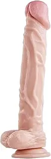 SHEQU 10'' Dildo with Suction Cup- Dong with Balls Fake Penis Adult Sex Female Massage Masturbation Toys(Jackey's Power Dick)