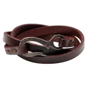 3 Pcs Vintage Retro Leather Multilayers Adjustable Fashion Women Men Bracelet BROWN COLOUR