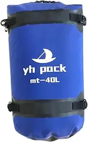 Dickly Waterproof Backpack Sack Large Capacity Versatile Lightweight Motorcycle Rear Seat Bag for Men Women for Swimming Fishing, Blue 40L