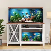 Metal Aquarium Stand Cabinet w/ Storage for 55-75 Gallon Turtle Fish Tank Stand