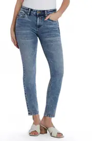 HINT OF BLU Mid Rise Skinny Jeans in Veragated Blue at Nordstrom, Size 26