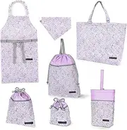 COLORFUL CANDY STYLE NT607300 Kindergarten Entrance School Entrance 6-Piece Set, Lesson Bag, Quilting (with Gusset), Shoe Case, Drawstring Bag, Gymnastics Clothing Bag, Lunch Bag, Cup Bag, Small