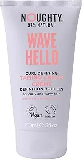 Noughty 97% Natural Wave Hello Curl Taming Cream, 97% Natural Sulphate Free Vegan Curl Defining Haircare, Vitamin Rich Smoothing Formula for Curly and Wavy Hair, with Sea Kelp and Mango Butter 150ml