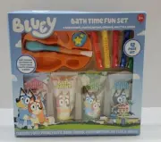 Bluey - Bath Time Fun Set - Crayons Paints Stamper Palette Brush - Fast Shipping