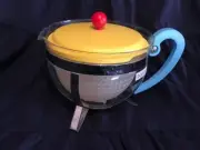 BODUM BLUE HANDLE/ YELLOW LID CHAMBORD INFUSER TEAPOT -DANISH DESIGN BN