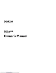Denon RCD-M39 Receiver Amplifier Owners Manual