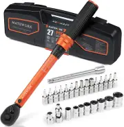 1/4 Inch Drive Click Torque Wrench 27 PCS Bike Torque Wrench Set Double Scale