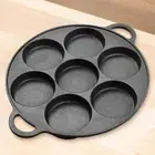 B# 7 Hole Egg Pancake Steak Pans Cast Iron Non-Stick Egg Pie Frying Takoyaki Pan