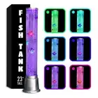 Fish Tank Lava Lamp Bubble Lights Night Light - 6 LED Color Automatic Changin...