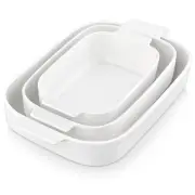 Casserole Dishes for Oven Porcelain Baking Dishes Set of 3 Durable Casserole ...