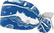 [YTYVAGT] 2-Pc,Gourd-Shaped Working Cap,Fisherman Hat with Buttons and Cotton Sweatband,Sea Pattern Lighthouse Ship