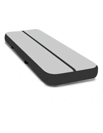 [PowerTrain] 4m Inflatable Air Track Floor Exercise Gymnastics Tumbling Mat Yoga Grey Black