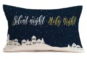 Silent Night Holy Night holiday throw pillow case 12" X 20" Christmas Snow