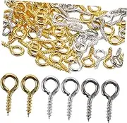 ULTECHNOVO Metal Threaded Eye Pin Jewelry Making Small Screw Eye Pin Craft Eyelet Screw Threaded Hook Charm Beads Screw for DIY Jewelry