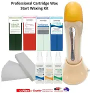 9PC Caronlab Hair Removal Wax Cartridge Kit With Heater Wax Strips Pre & Post