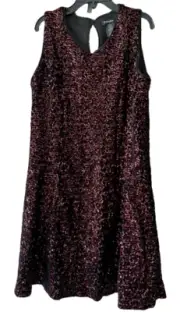 ZUNIE Sequins Kids Girls Dress Party Holiday (BURGANDY BLACK 14)NWT
