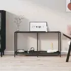 Console Table Black 140x35x75.5 cm Tempered Glass vidaXL