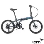 【TERN】LINK B8 20吋8速鋁合金碟煞折疊車-鐵灰底土耳其綠標(小折/通勤/休閒/代步)