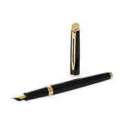 Waterman Hemisphere Fountain Pen, Matte Black with 23k Gold Trim, Medium Nib wit