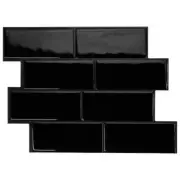 11.56 x 8.38 in. Metro Nero Black Vinyl Peel and Stick Tile 2.21 sq. ft./ 4 pack