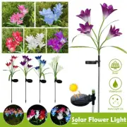 Solar Powered Lily Flower Lights Fairy String Lights Outdoor Garden Lights Decor