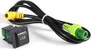 POENVFPO USB Switch Cable, 100cm Harness Car USB Port Socket Switch Cable for RCD510 RNS315 MK6 MK5